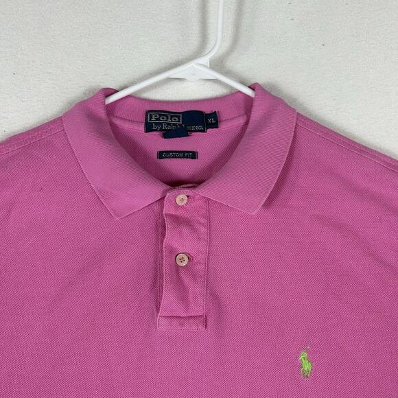 Polo by Ralph Lauren Polo Shirt Mens XL Golf Performance Logo Pink Custom Fit - Picture 2 of 7